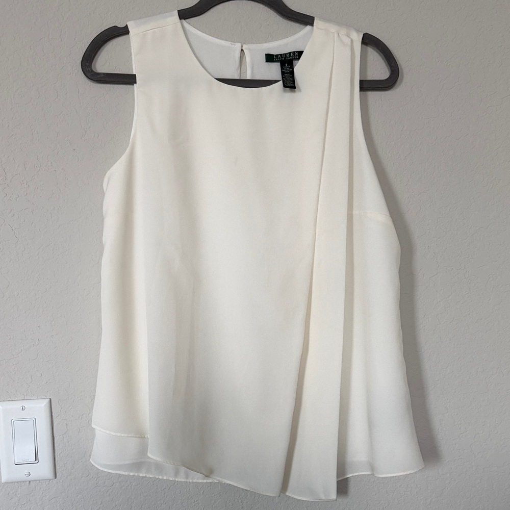 Lauren Ralph Lauren Cream Sleeveless Blouse - Picture 11 of 11